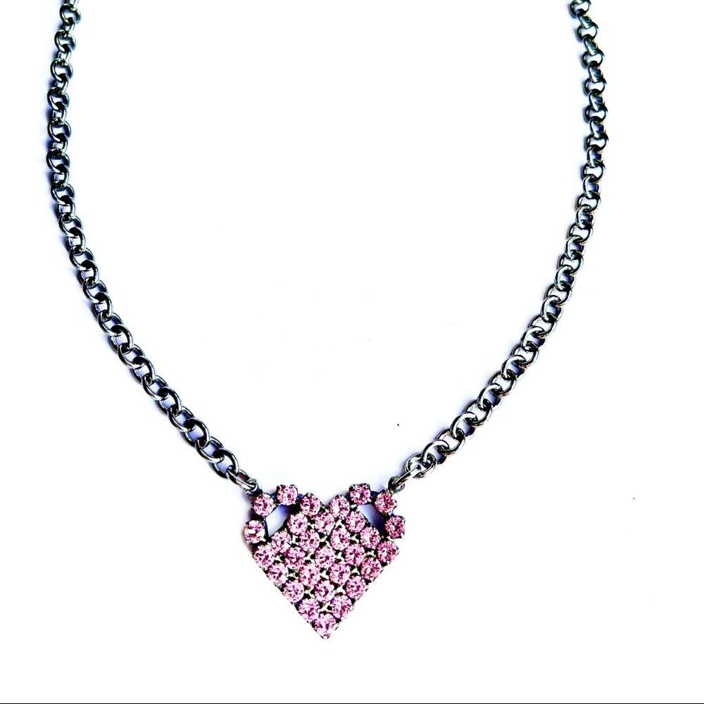 Sabika Watercolors Pink Heart Necklace